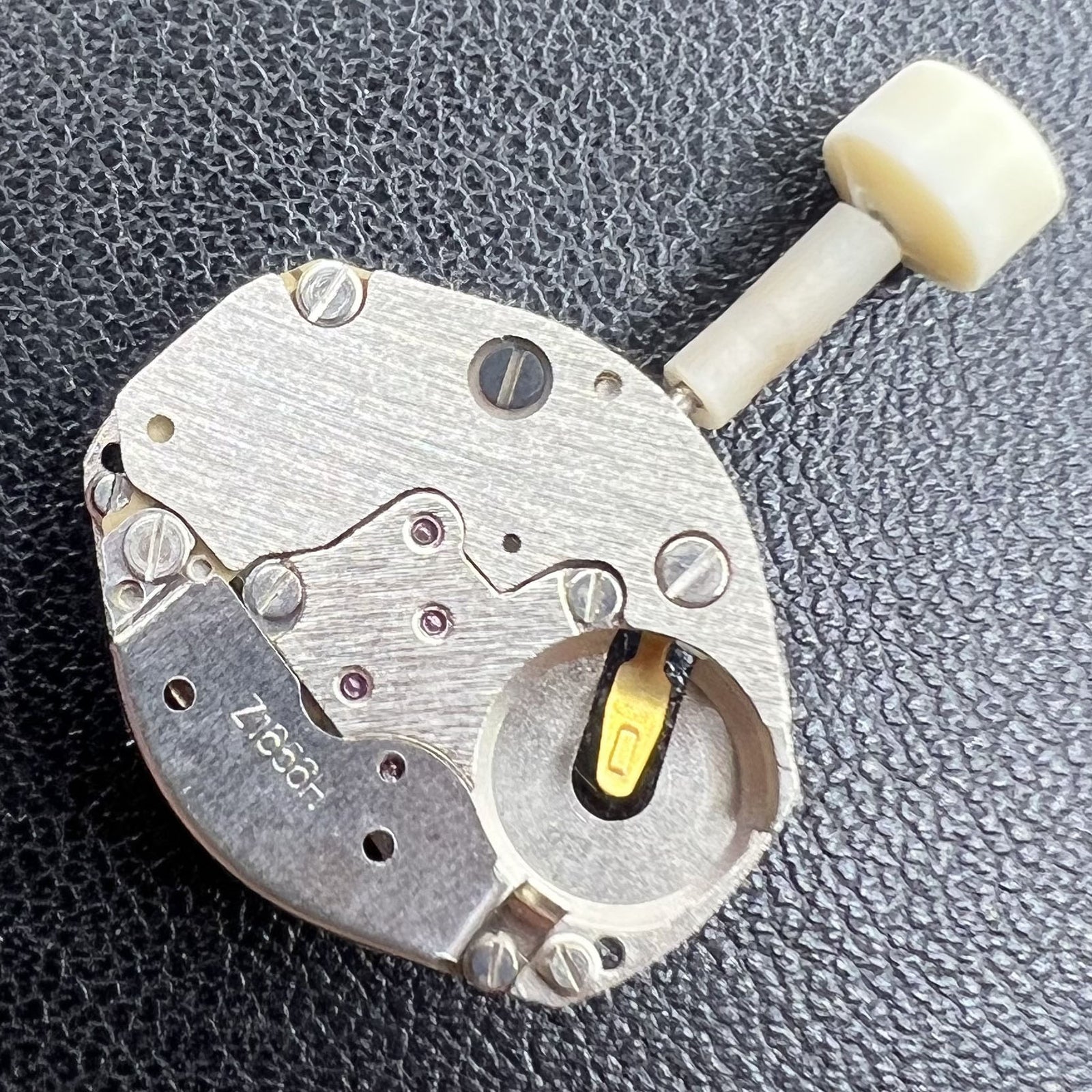 Poljot Z1656H quartz watch movement with three hands, vintage Russian watch accessory.