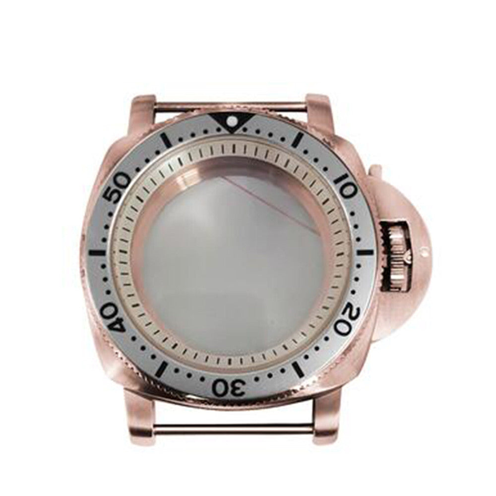 42mm Rose Gold PVD Stainless Steel Watch Case for NH35/36 White Inner Shadow
