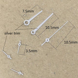 10.5mm Silver Trim No Lume Watch Hand for Movement VX3J VX9J VX7J VX3N VX9N VX42