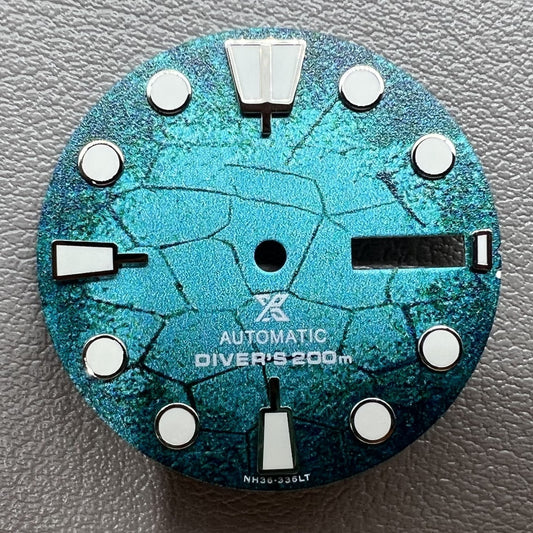 Grünes Luminous Zifferblatt für Blue Diving Uhrwerk NH36 NH35 Modifiziert