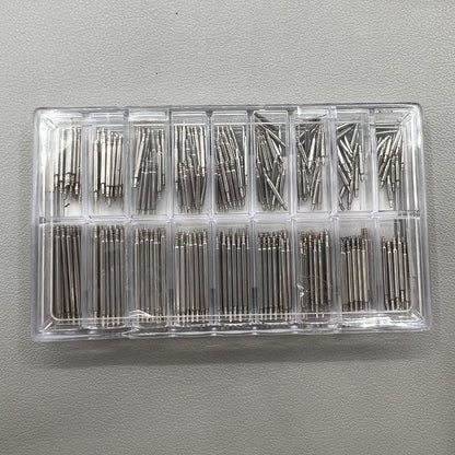 Set Kit with 360 stainless steel spring bars 8-25mm for watch band links, durable and precise fit.
