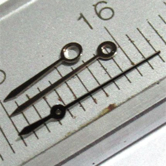 9mm dark silver pointed watch hands set for Miyota movements 2035, 2115, 2105, 2305, 2315.