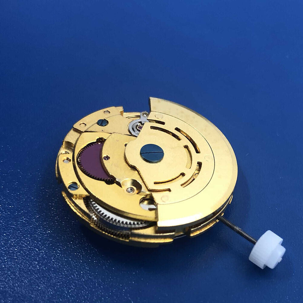 MINGZHU 2813 DG2813 automatic gold watch movement showing 3 hands for accurate timekeeping.