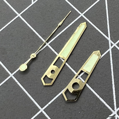 13 mm hohle, goldene Zierleisten, grüne Leuchtzeiger für das mechanische Uhrwerk NH35 NH36 