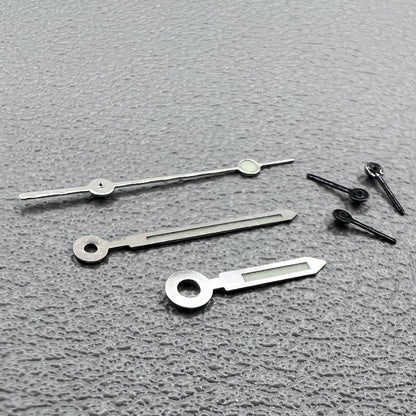 Set gr�ner Leuchtzeiger mit Silberrand f�r Miyota OS10 Uhrwerk, ideal f�r pr�zise Zeitablesung, Marke Zwei Sets
