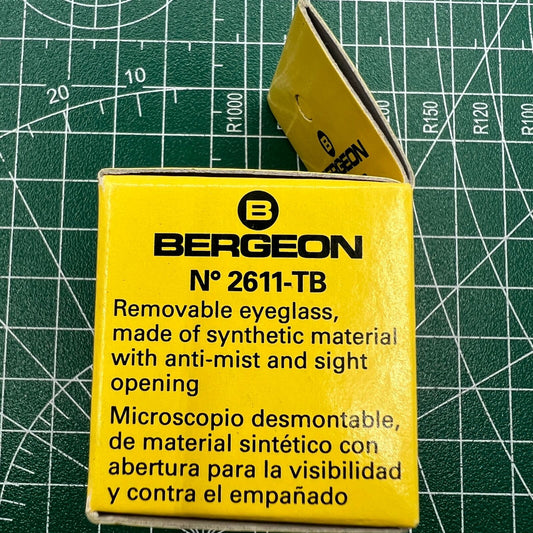 Swiss Bergeon 2611-TB-4 loupe with 2.5x magnification, ideal for watch accessory inspection and detailed work.