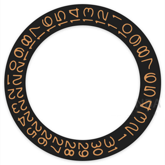 Disque de date à fond noir et caractères marron pour Seiko NH35 NH36