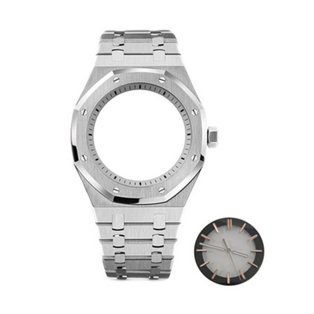 41MM Watch Case + Strap + Dial + Watch Hands for NH70 Modified Case