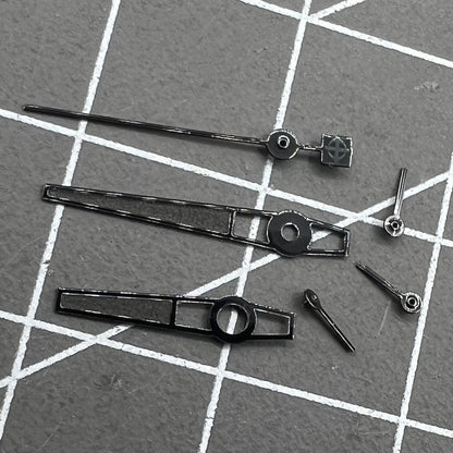 Black trim lume watch hands for Ronda 5030.D quartz movement, precise time visibility, P1-H5-NO6 accessory.