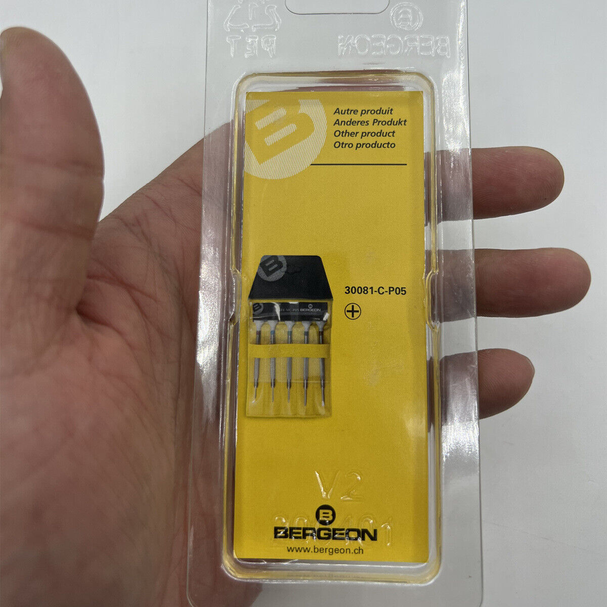 Bergeon 30081-C-200 ergonomic Phillips 2.00mm screwdriver for precise watch accessory repairs and maintenance