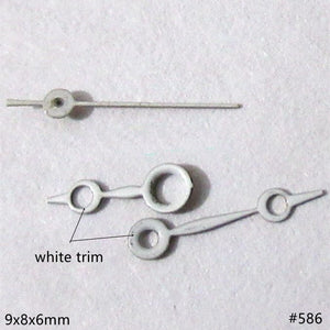 9mm Hollow White Painted Watch Hands Set for Miyota 2035 2115 2105 2305 Movement