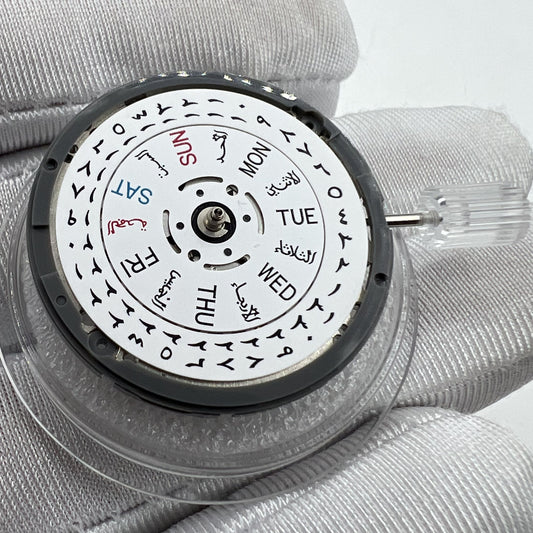 In Japan hergestelltes NH36-Automatikwerk mit arabischem Datum, Zifferblatt mit Krone bei 3,8/3,0