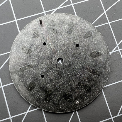 Green lume 32.5mm grey rock style matted watch dial, designed for VK63 quartz movement with rugged finish.