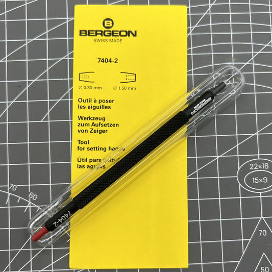 Swiss Made Bergeon 7404-2 watch hand fitting tool for precise accessory installation