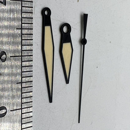 Diamond-shaped orange lume watch hands, compatible with ETA2836/2846/2824/2846 movements for precise timekeeping.