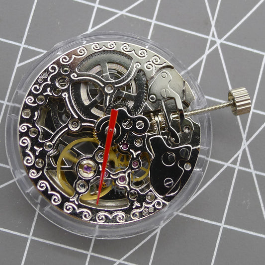 TY2807 skeleton automatic mechanical watch movement, T16 replacement part for precise timekeeping