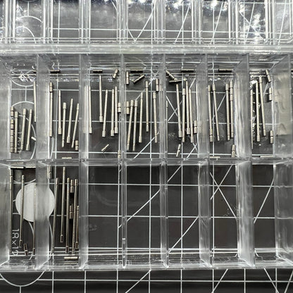 AB-638NTWP stainless steel notched tubes with pins for secure watch band assembly, 60pcs box.