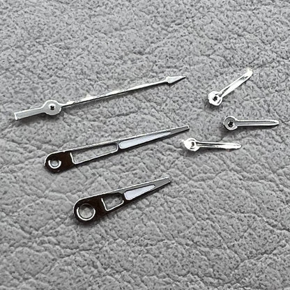 2 Sets/Pack 11mm Pointed Silver Trim Green Lume Hands Set for VD53 VD54 VD57