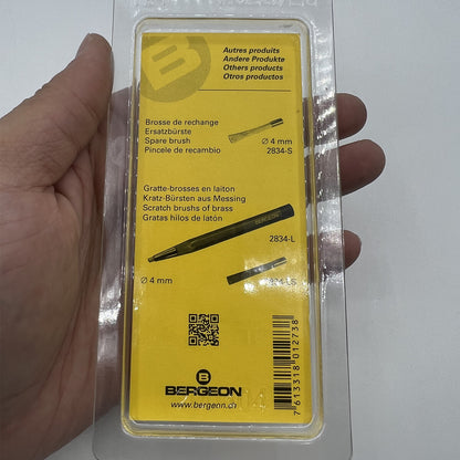 Bergeon 2834-C glass fibre scratch brush, 10mm precision tool for detailed watch repair cleaning.