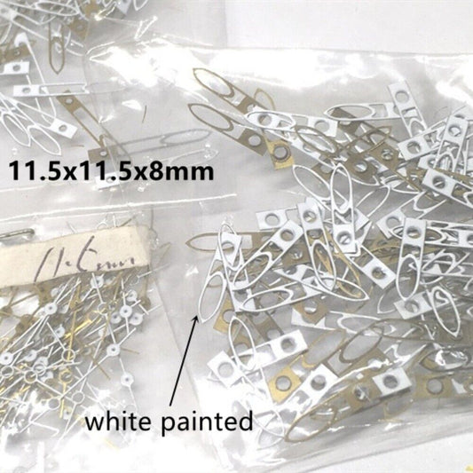 Aiguilles creuses blanches de 11,5 mm, sans luminescence, pour mouvement Miyota 1M12