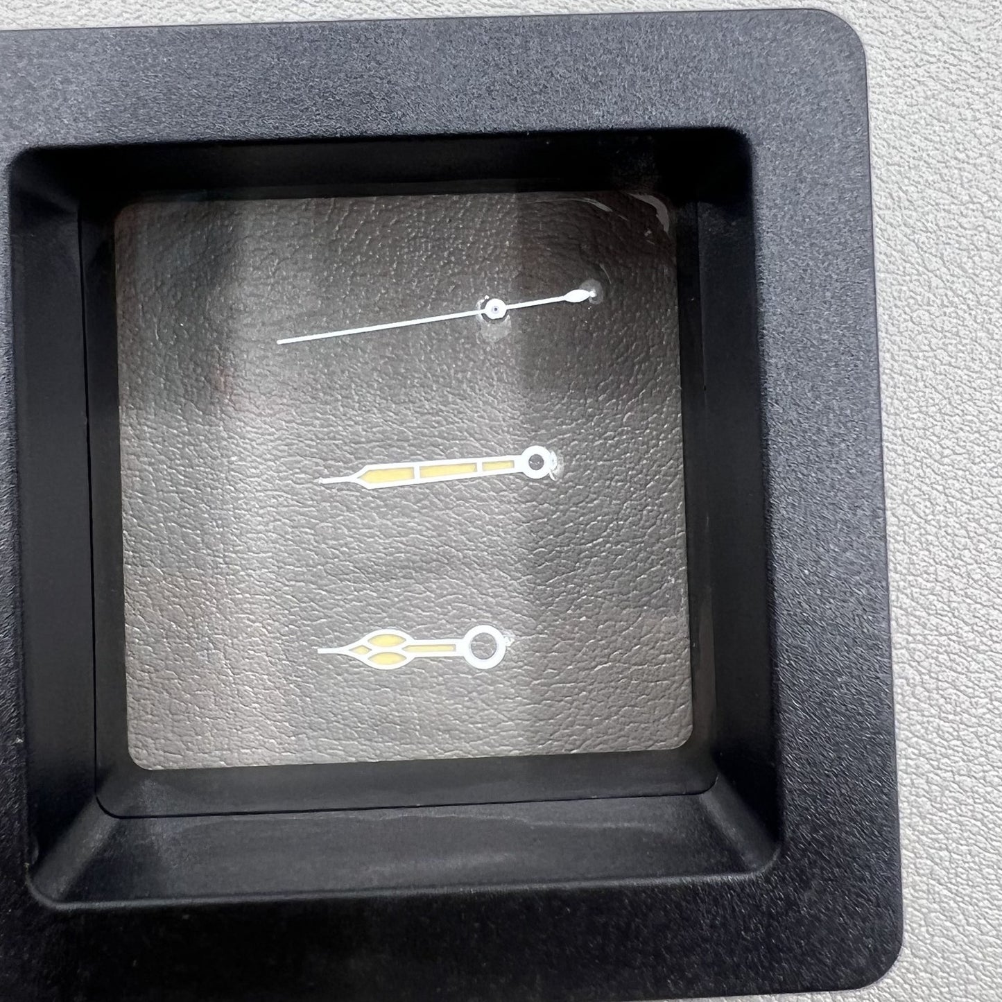 Orange painted watch hands with white trim and green lume, compatible with NH34/NH35/NH36/NH38 movements.