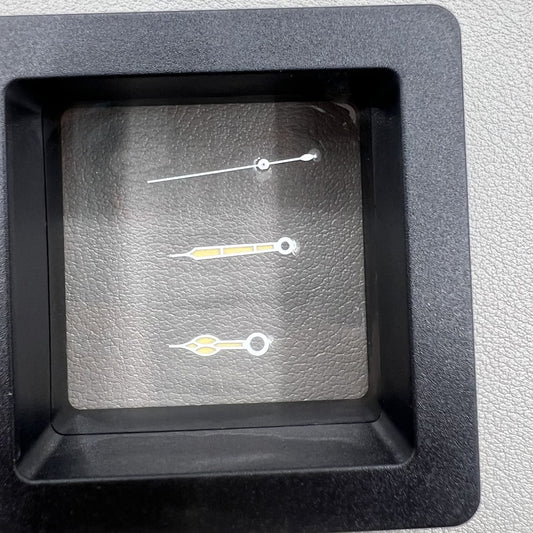 Orange painted watch hands with white trim and green lume, compatible with NH34/NH35/NH36/NH38 movements.