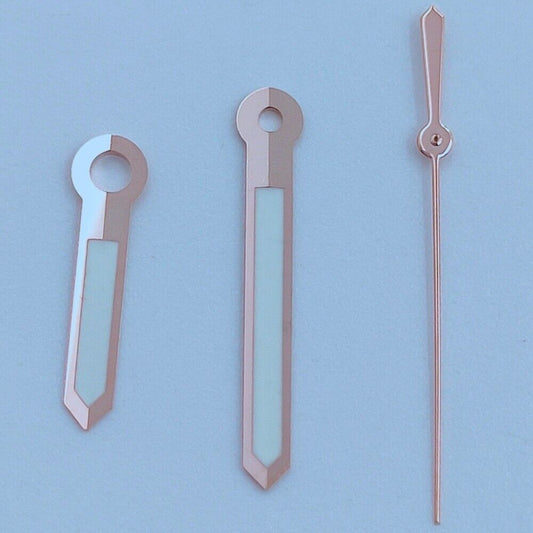 13 mm roségoldene Zierleiste, weiß lackiert, grüne Leuchtzeiger für NH35 NH36 7S26
