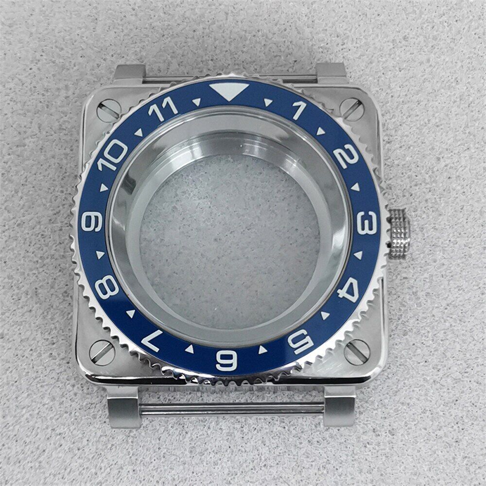 Watch Case 42mm S/S Sapphire Glass Square Watch Case for NH35/NH36/4R/7S