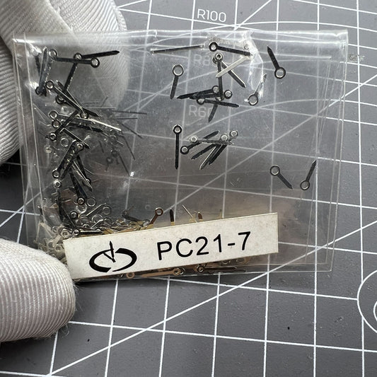 Lot de 100 aiguilles de montre argentées de 7 mm pour mouvement à quartz Hattori Epson PC21