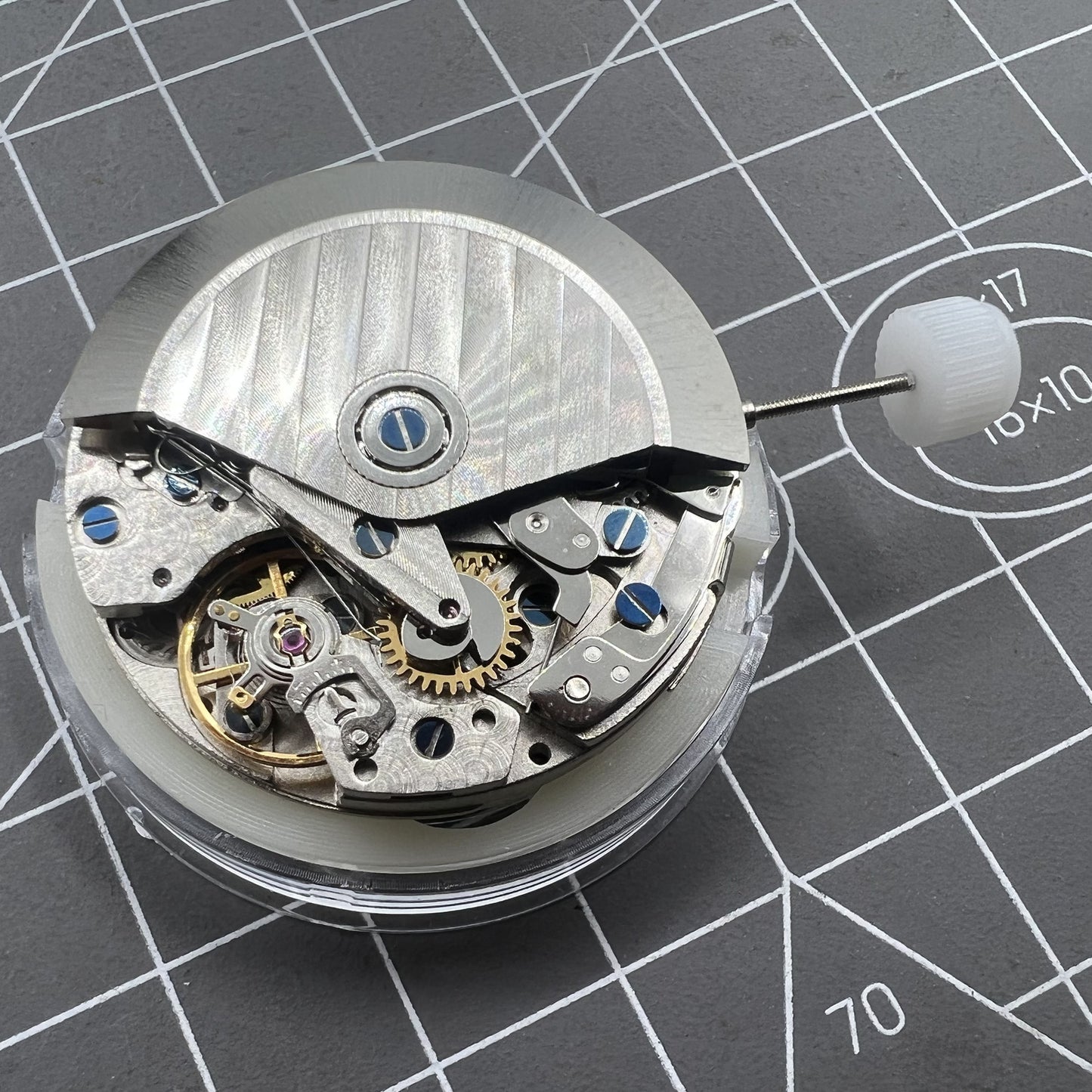 Automatisches mechanisches Uhrwerk Shanghai 7750 mit schwarzem Zifferblatt kleine Sekunde bei 9 Uhr Wochentag Datum