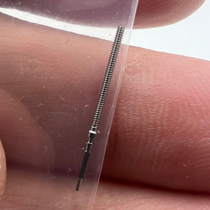 Omega watch winding stem for models 560-565, precision spare part for watch repair.