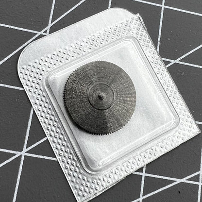 Barrel with complete mainspring for ETA C07.111 watch movement - precision fit component.