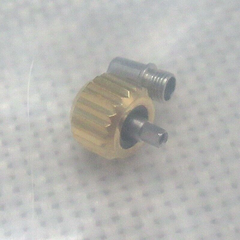 Golden screwed watch crown 6X4.6mm for Seamaster 300 cases, compatible with model 231.20, generic brand.