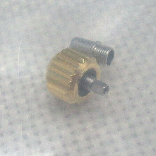 Golden screwed watch crown 6X4.6mm for Seamaster 300 cases, compatible with model 231.20, generic brand.