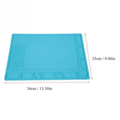 34cm x 23cm Work Pad Soldering Station Heat Resistant Pad Non-slip Silicone Mat