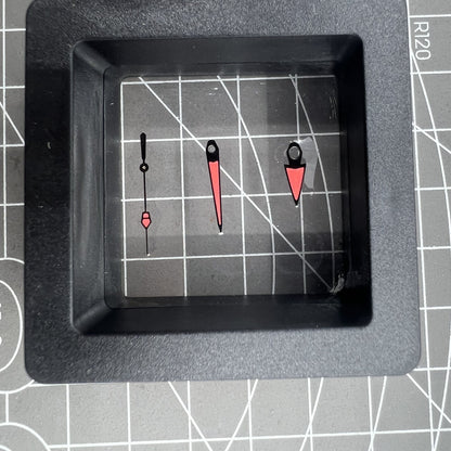 New C3 red luminous watch hands set by P1-7-C, compatible with NH35/36/4R/6R movements, ideal for watch repairs.