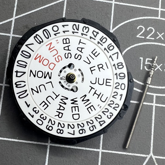 Epson PC33 movement for watches with double calendar date at 3, Japan made precision part.
