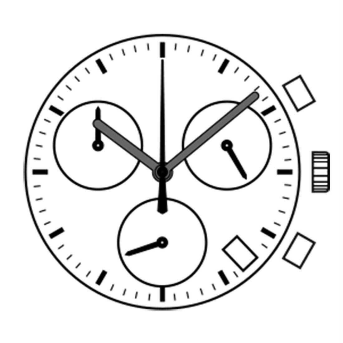Hattori Epson TMI VK68A quartz watch movement, Japan-made precision for luxury chronograph repairs.