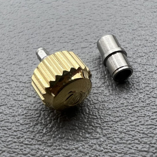 6,3 mm Gold Uhrenkrone mit Rohr für Omega Seamaster 300 Uhr