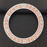 White Background Orange Character Date Disk Date Wheel Overlay for NH35 NH36