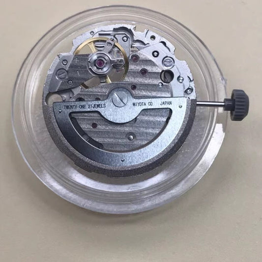 In Japan hergestelltes, silbernes, hohles Miyota 82S0-Uhrenteil mit automatischem mechanischem Uhrwerk 