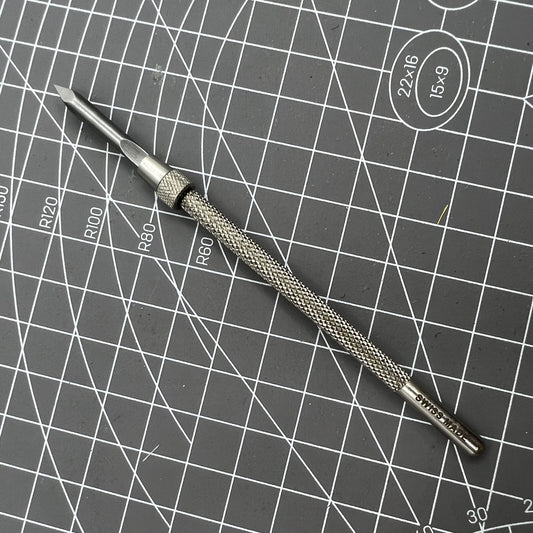 Swiss Bergeon 4072 pin vise, 105mm, precision tool for holding hairsprings in watch repair.