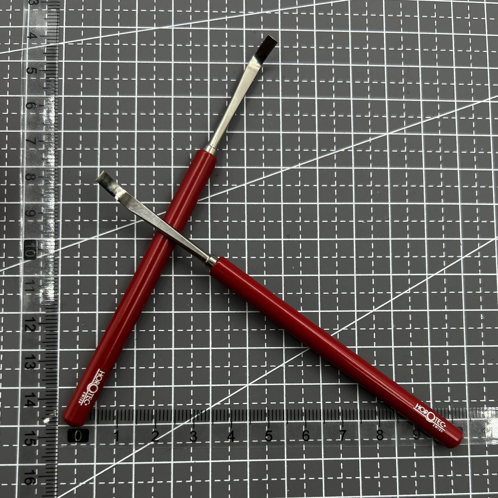 Swiss Horotec MSA05.013 hand levers for wrist watches, 3mm tips, precision tool for watch repair.