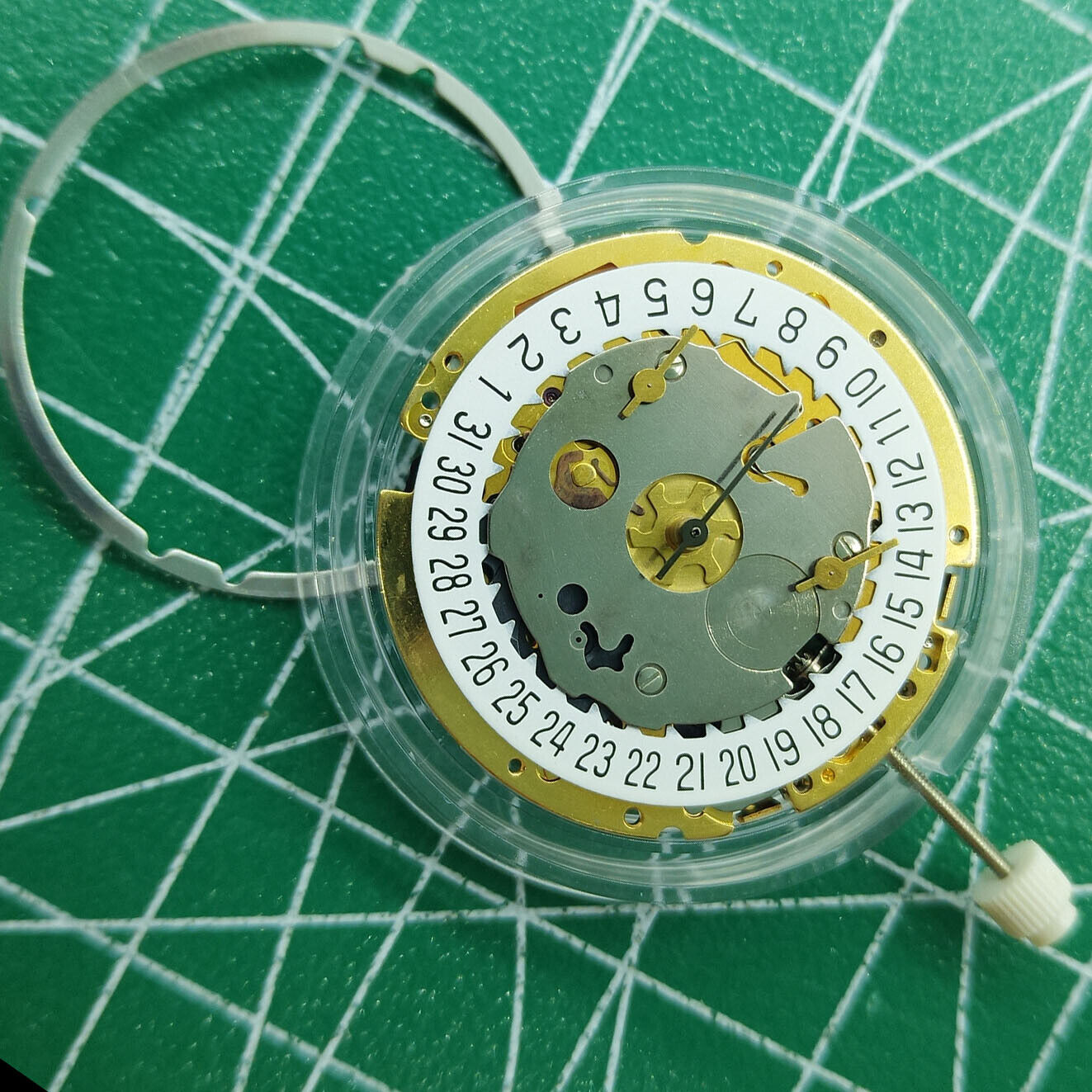 Original Swiss ISA 8171 quartz watch movement with date at 6, multifunctional for precision timing.