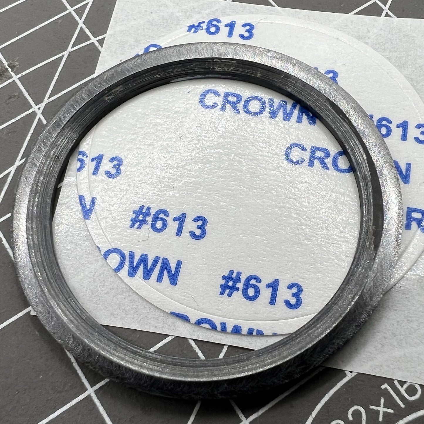 Rainbow bezel insert with white font, aluminum build for 38mm/30.5mm watches, vibrant color upgrade.