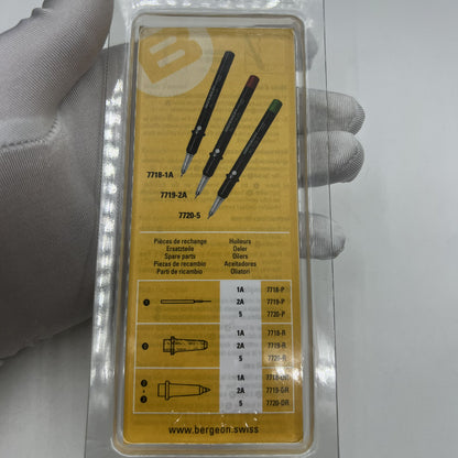 Swiss Made Bergeon 7719-2A automatic oiler tool for precise watch repair and maintenance tasks.