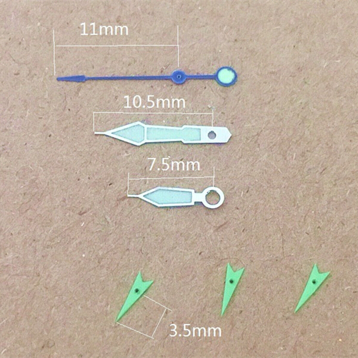 Green small second hand with silver trim compatible with Miyota OS10 OS20 OS60 OS80 movements.