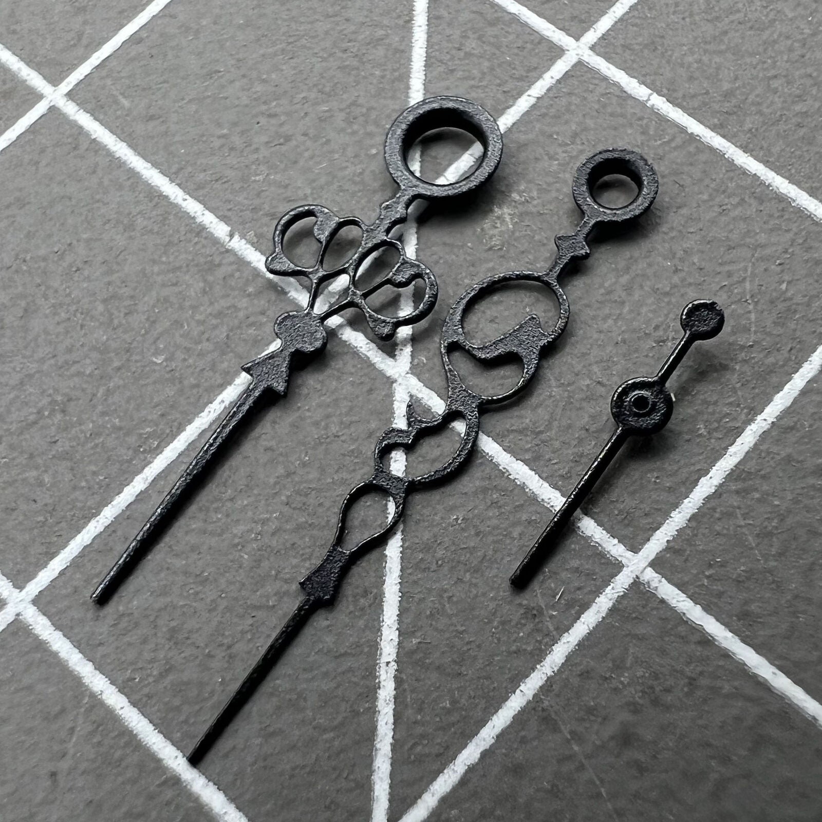 Black floral watch hands, compatible with Seagull ST3600/ST3621 and ETA6497/6498 movements, elegant style.