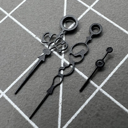 Black floral watch hands, compatible with Seagull ST3600/ST3621 and ETA6497/6498 movements, elegant style.