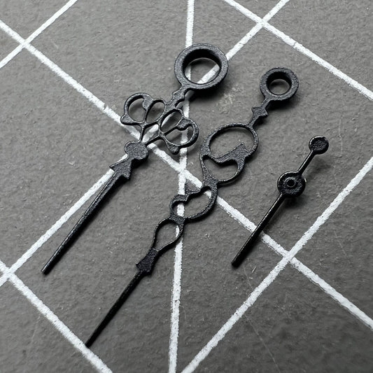 Black floral watch hands, compatible with Seagull ST3600/ST3621 and ETA6497/6498 movements, elegant style.